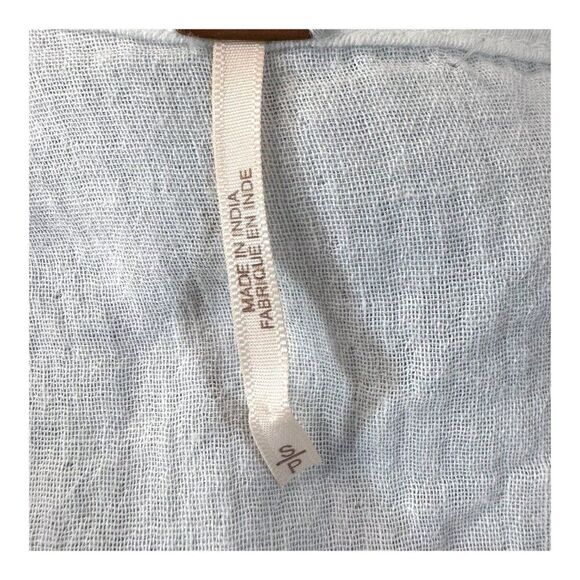 Free People Peasant Style Blouse Womens Sz L Embroidered Market Tee Boho Hippie - Picture 3 of 6